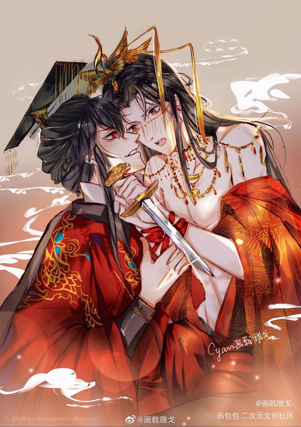 _二哈和他的白猫师尊燃晚绘画作品