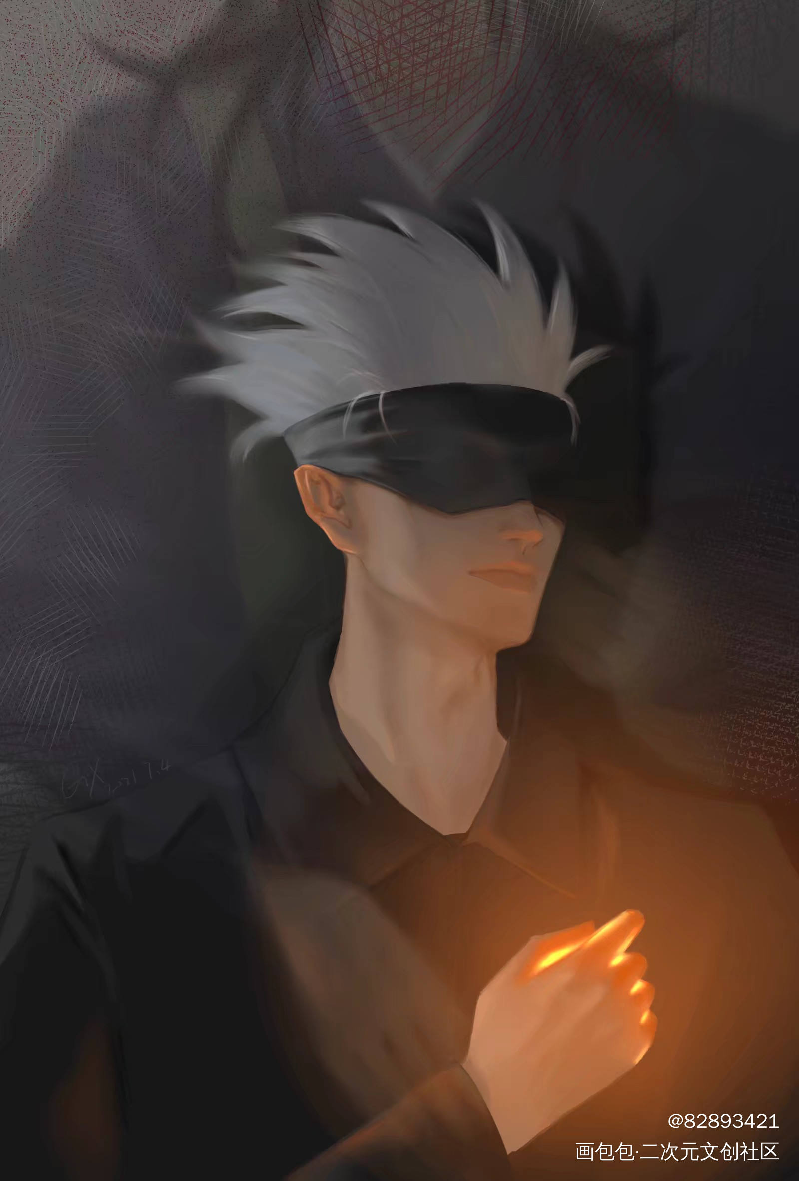 苦夏罢了_咒术回战夏五夏五条悟厚涂绘画作品