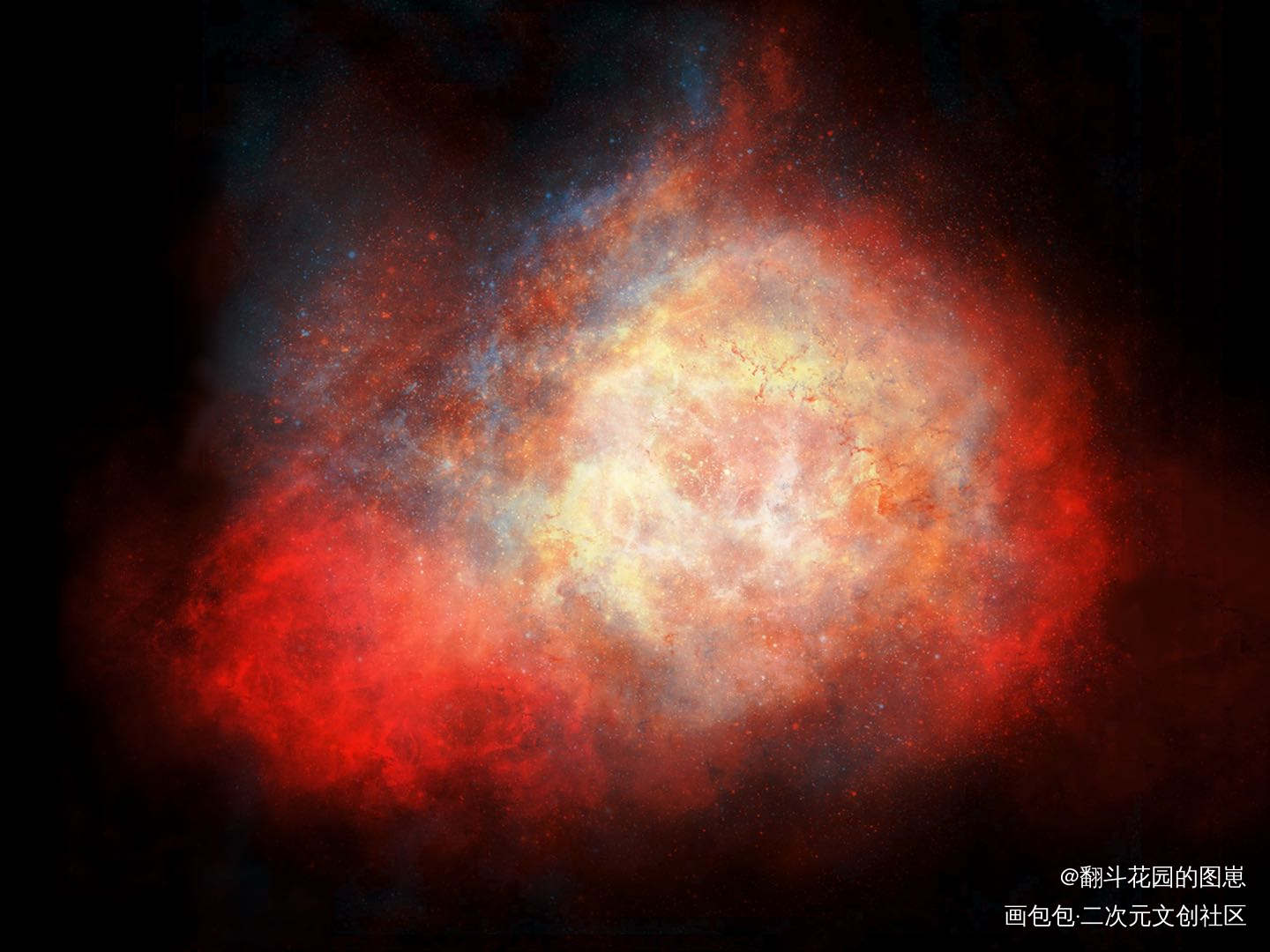 玫瑰星云NGC2237Ⅱ_我只喜欢你的人设自习绘画作品