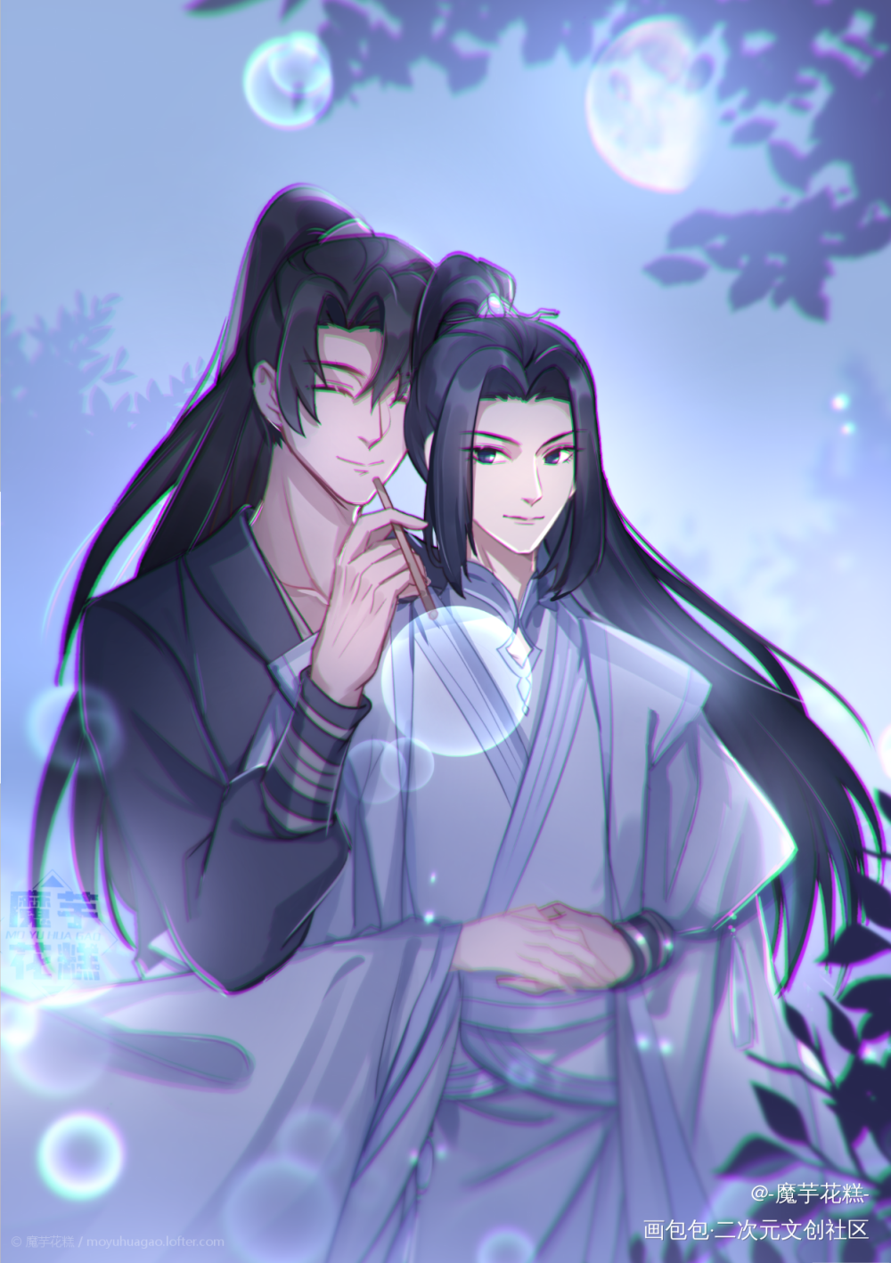 _二哈和他的白猫师尊燃晚墨燃楚晚宁Q版插画同人绘画作品