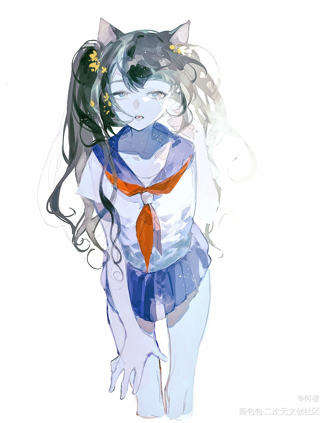 夏天已经过去了_日系插画摸鱼板绘原创绘画作品