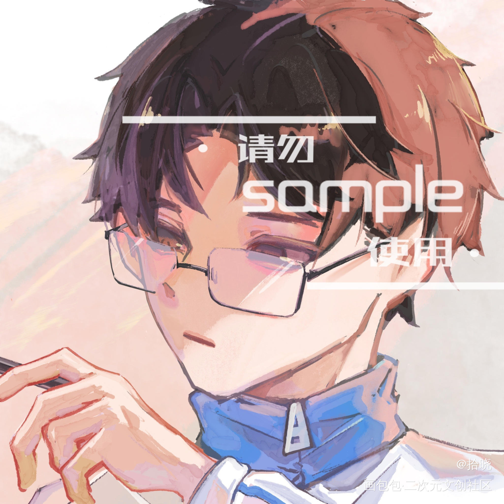 递笔_某某添望绘画作品