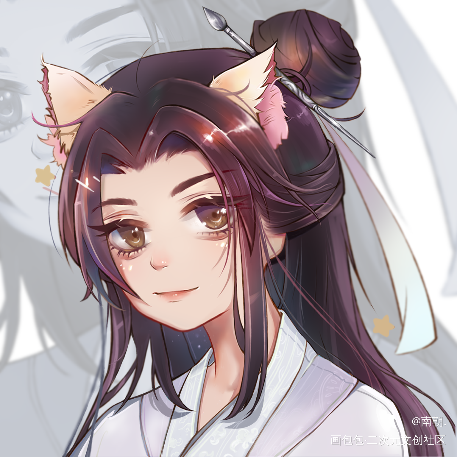 _二哈和他的白猫师尊楚晚宁绘画作品
