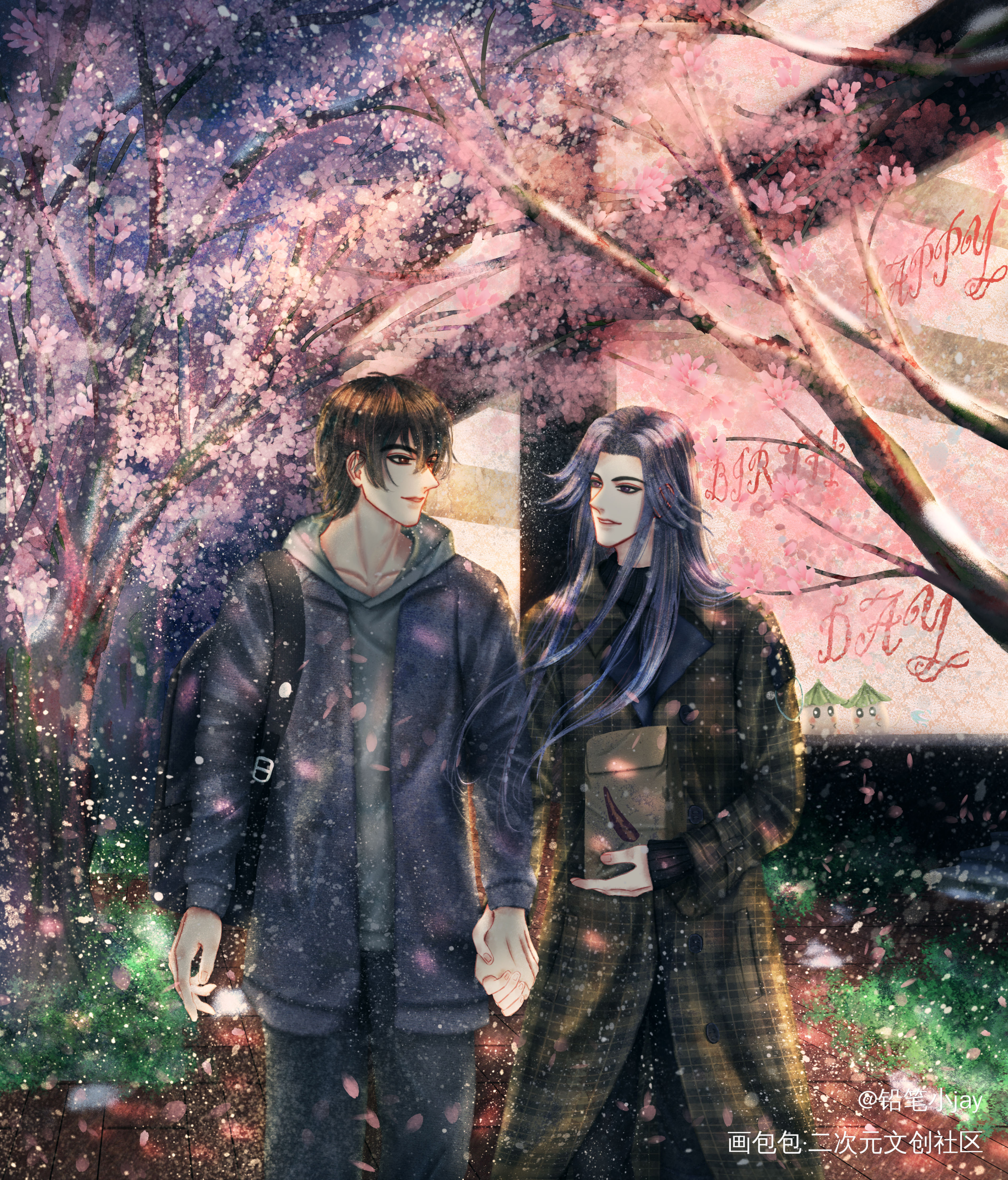 晚宁迟到的生贺图_二哈和他的白猫师尊燃晚墨燃楚晚宁绘画作品