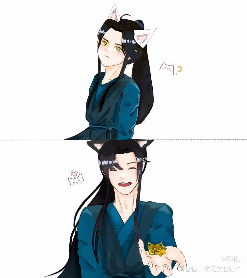 1.0和夏师弟_二哈和他的白猫师尊绘画作品