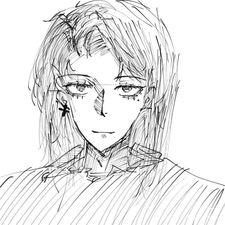 加个长发变成高冷美女_手绘摸鱼原创绘画作品