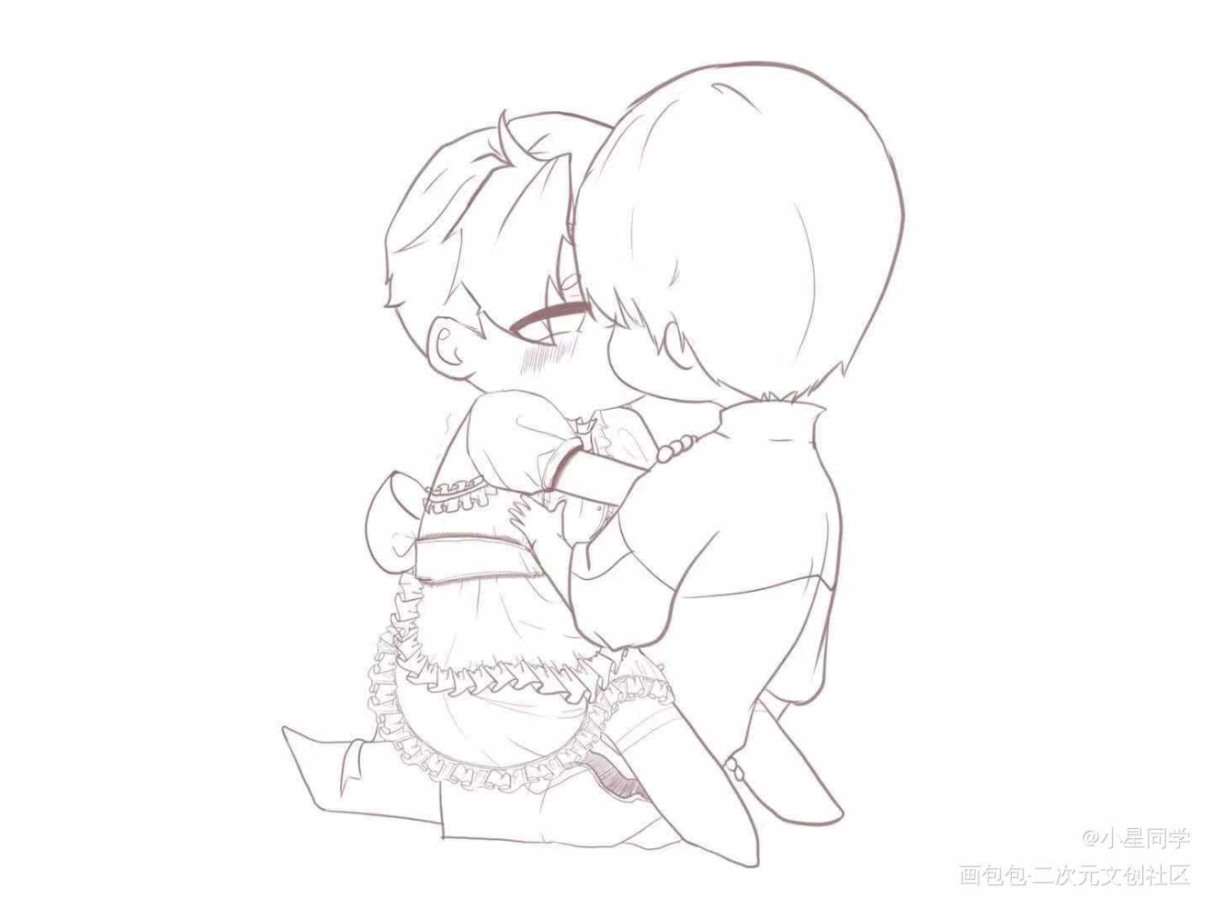草稿流_你却爱着一个傻逼李简Q版绘画作品