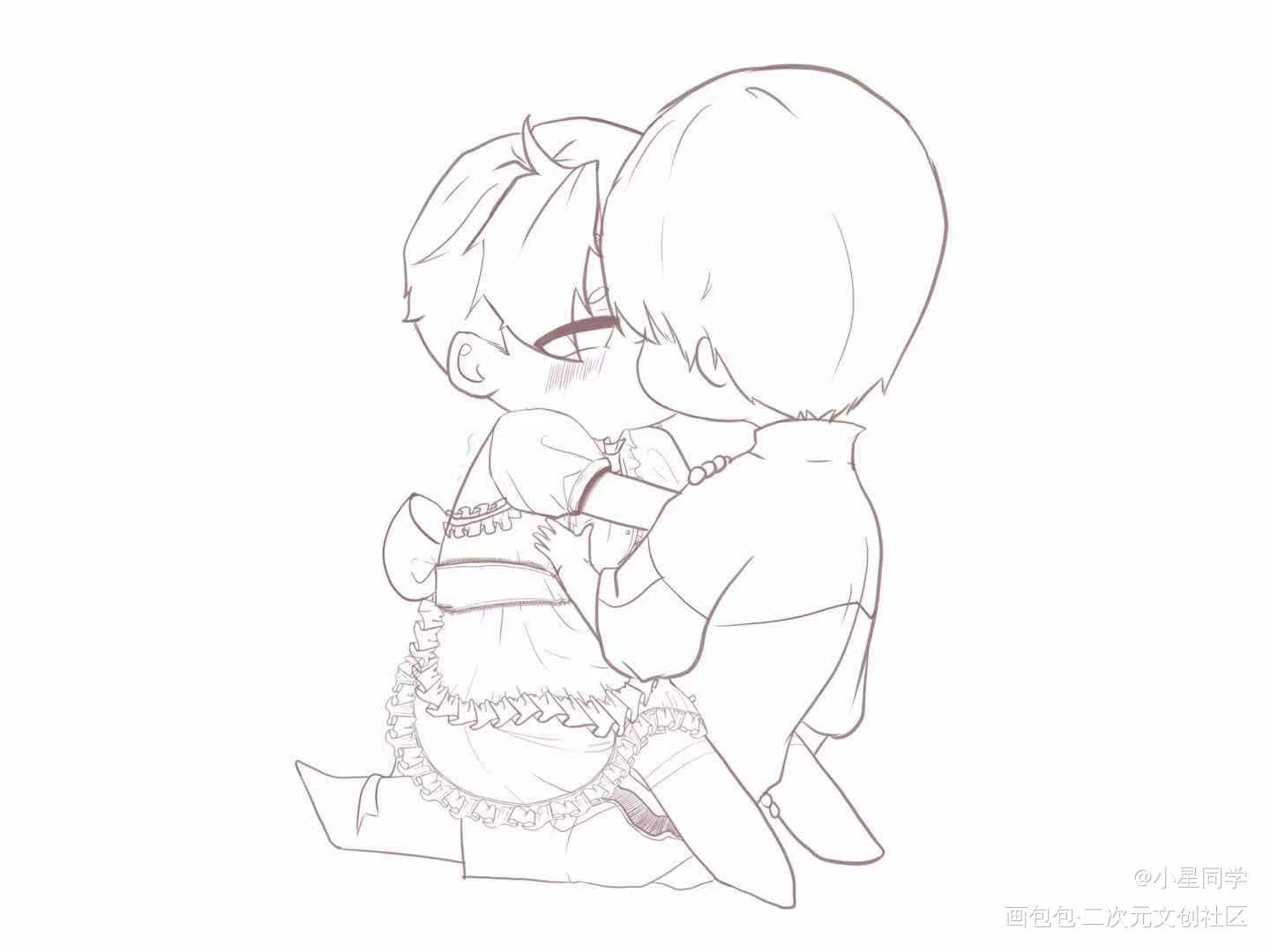 草稿流_你却爱着一个傻逼李简Q版绘画作品