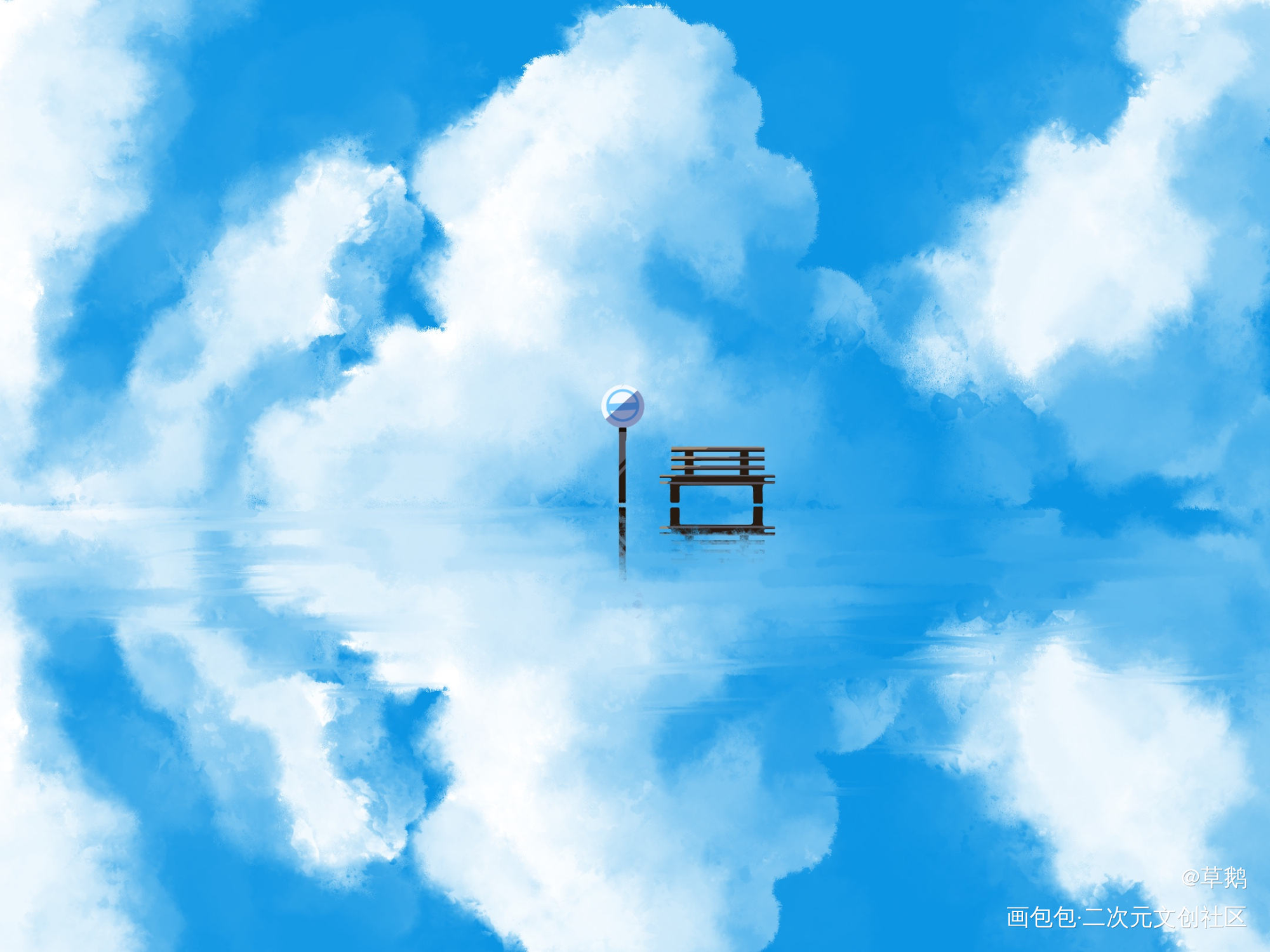 玻利维亚的车站_手绘立绘平涂绘画作品