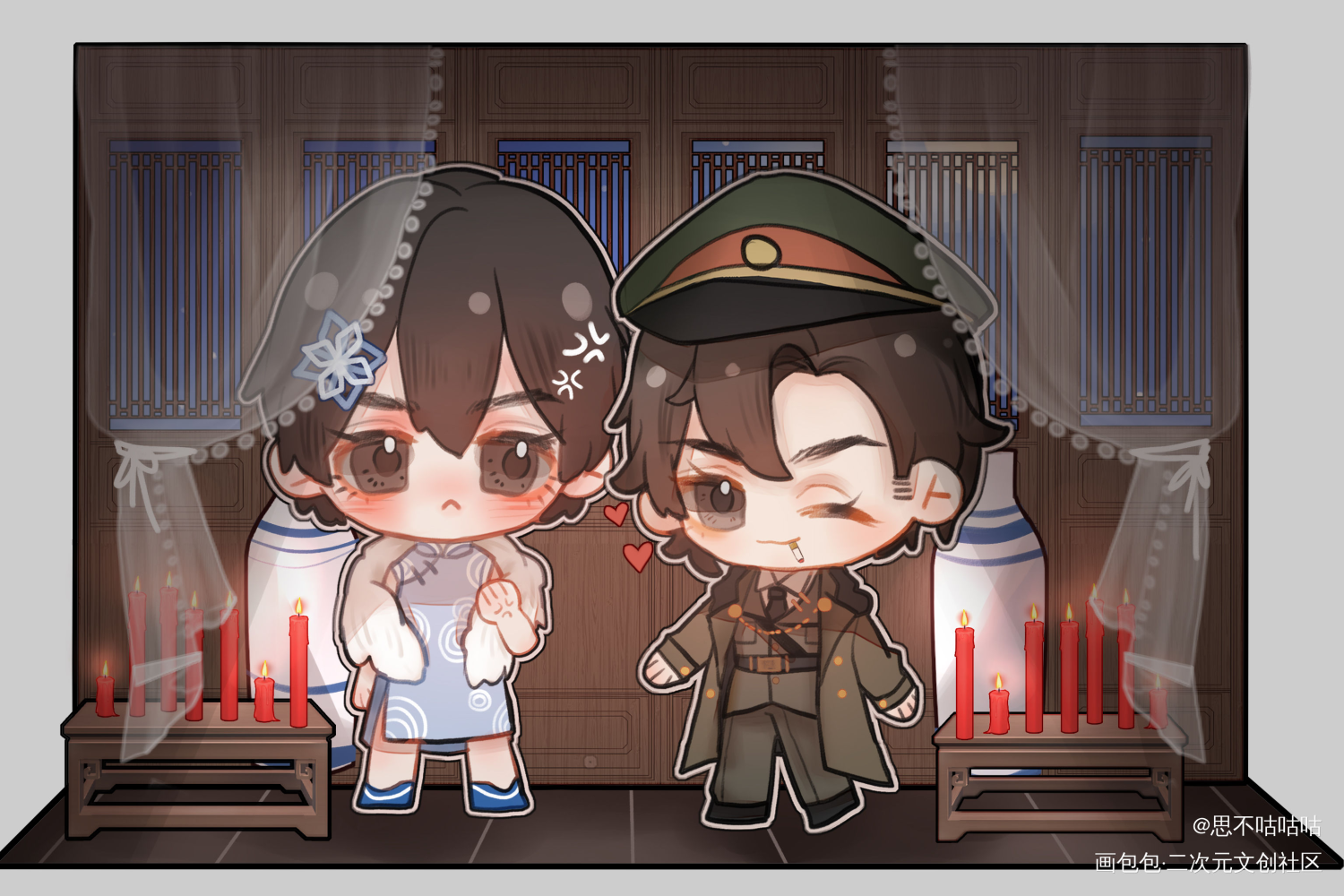 李简民国pa_你却爱着一个傻逼188男团李简Q版绘画作品