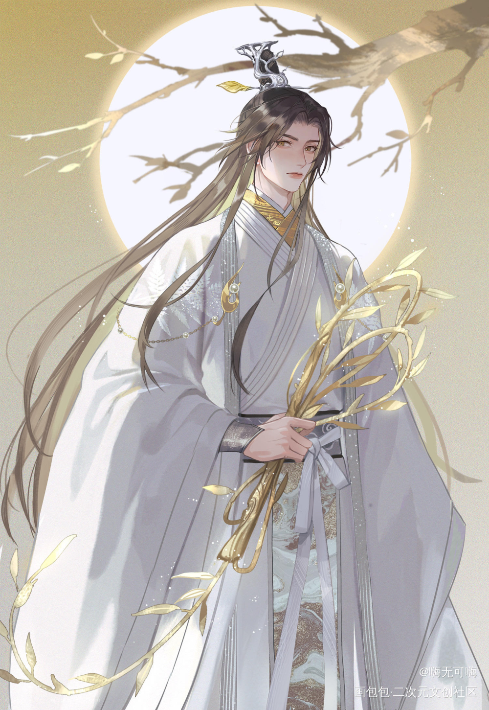 神木仙君_二哈和他的白猫师尊燃晚楚晚宁古风厚涂绘画作品