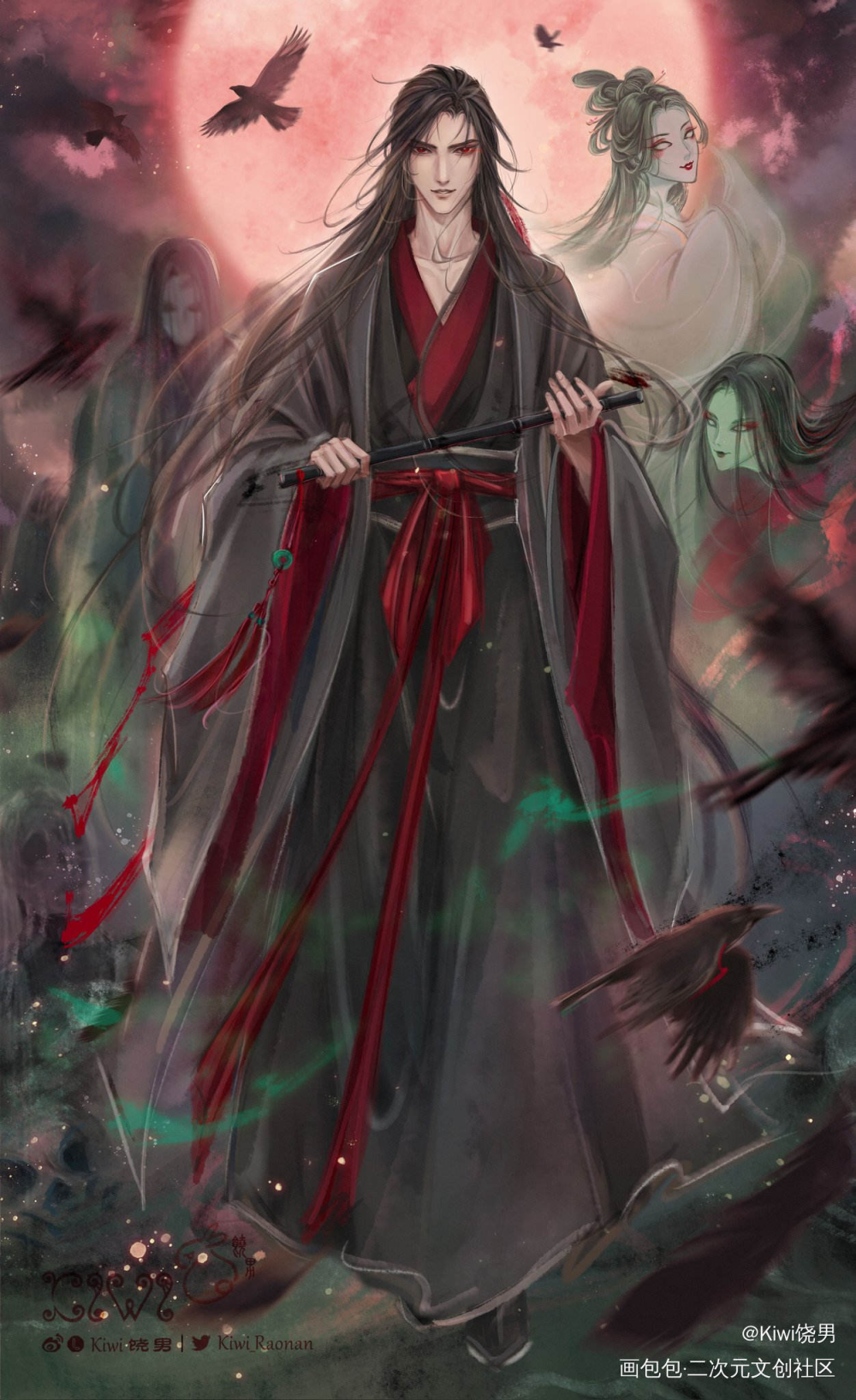 《夷陵老祖》_魔道祖师魏婴夷陵老祖魏无羡绘画作品