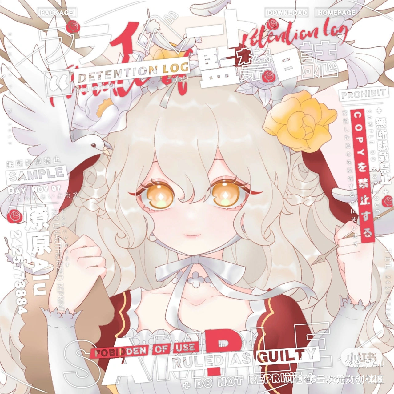 去年画的有偿头像_平涂日系绘画作品