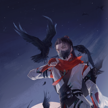 囚鸦影_剑网3凌雪阁手绘古风雪爹绘画作品