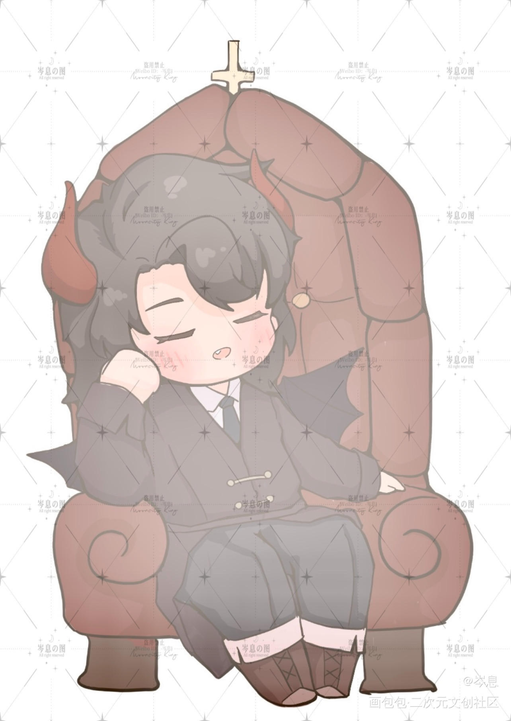 小天使周自珩X大魔王夏习清_我只喜欢你的人设自习绘画作品