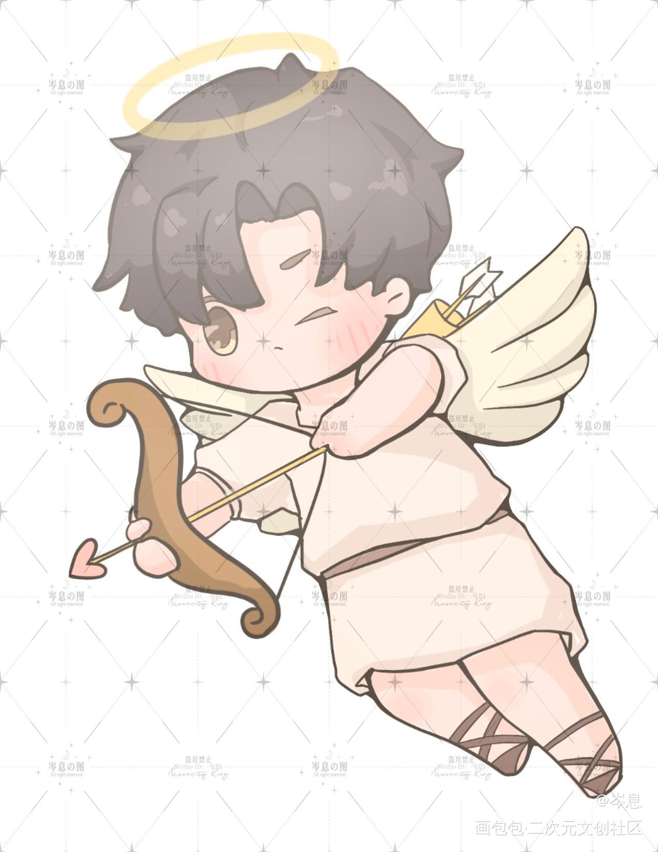 小天使周自珩X大魔王夏习清_我只喜欢你的人设自习绘画作品