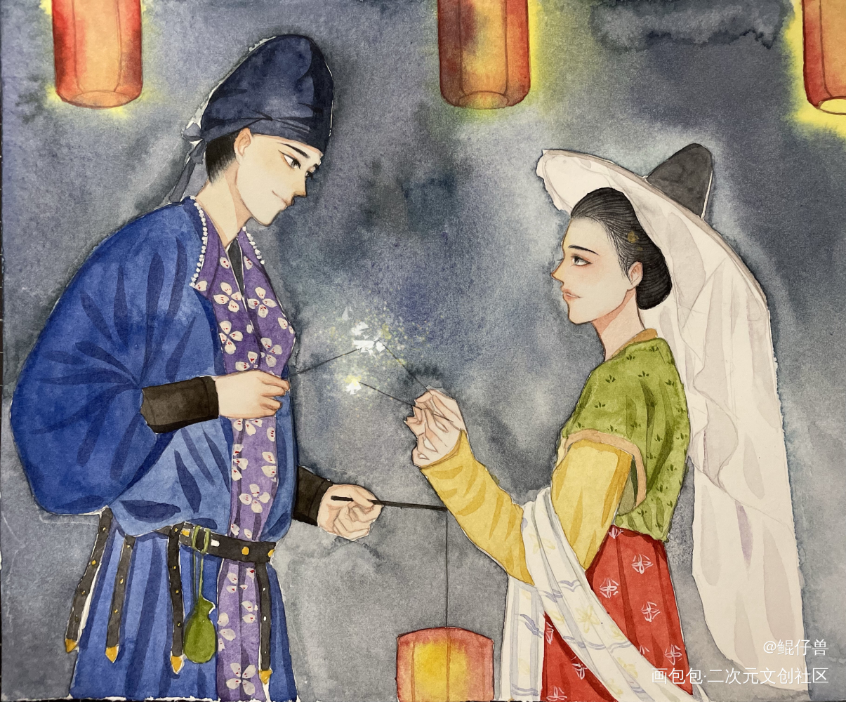 _手绘水彩绘画作品