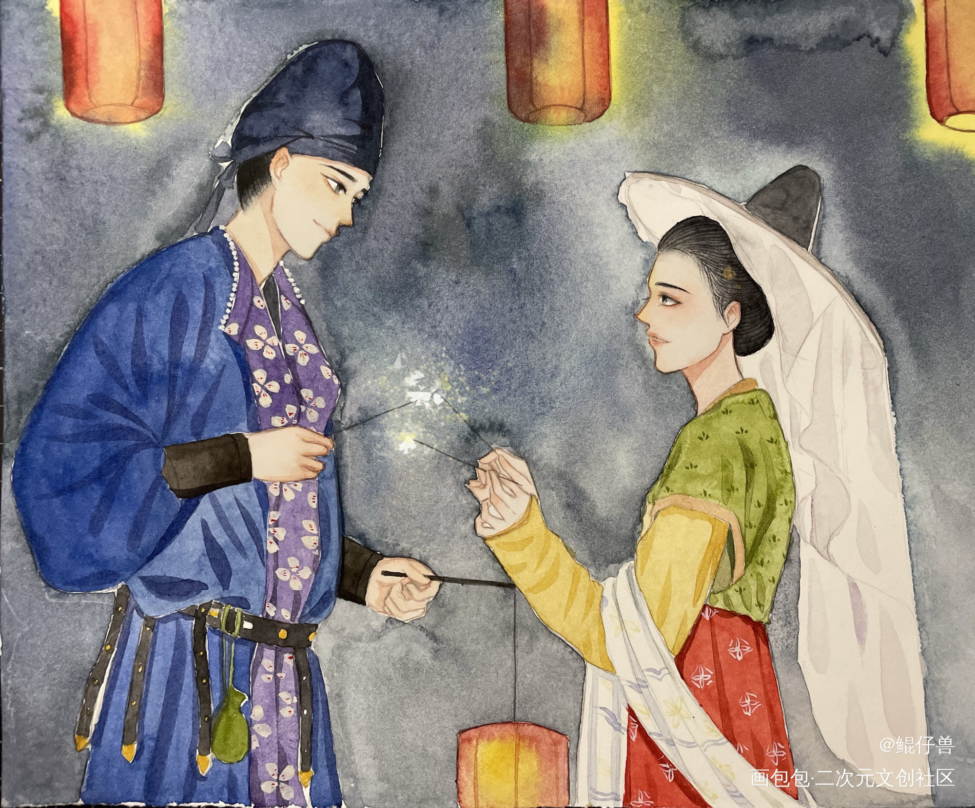_手绘水彩绘画作品