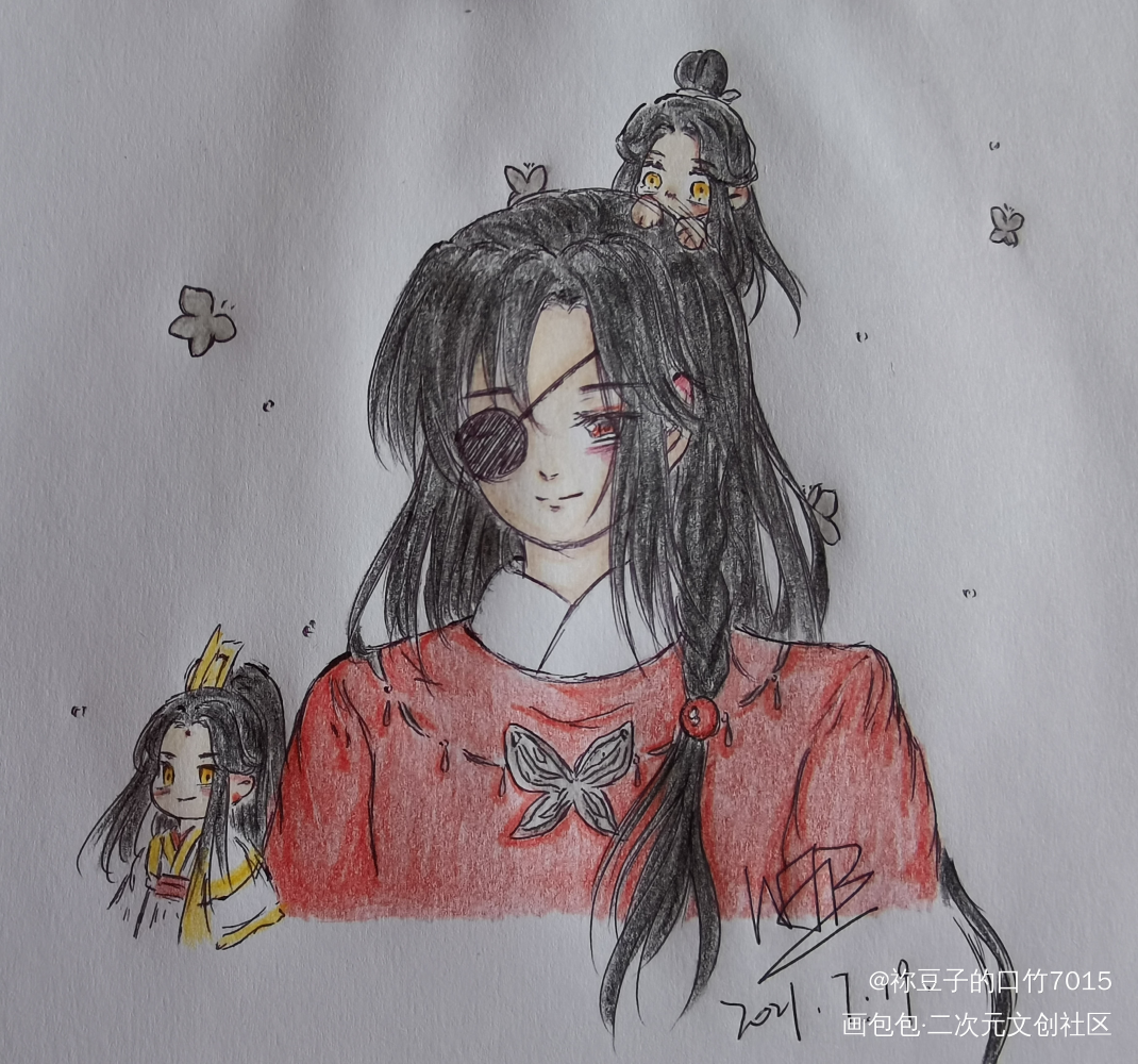 _天官赐福花怜手绘绘画作品
