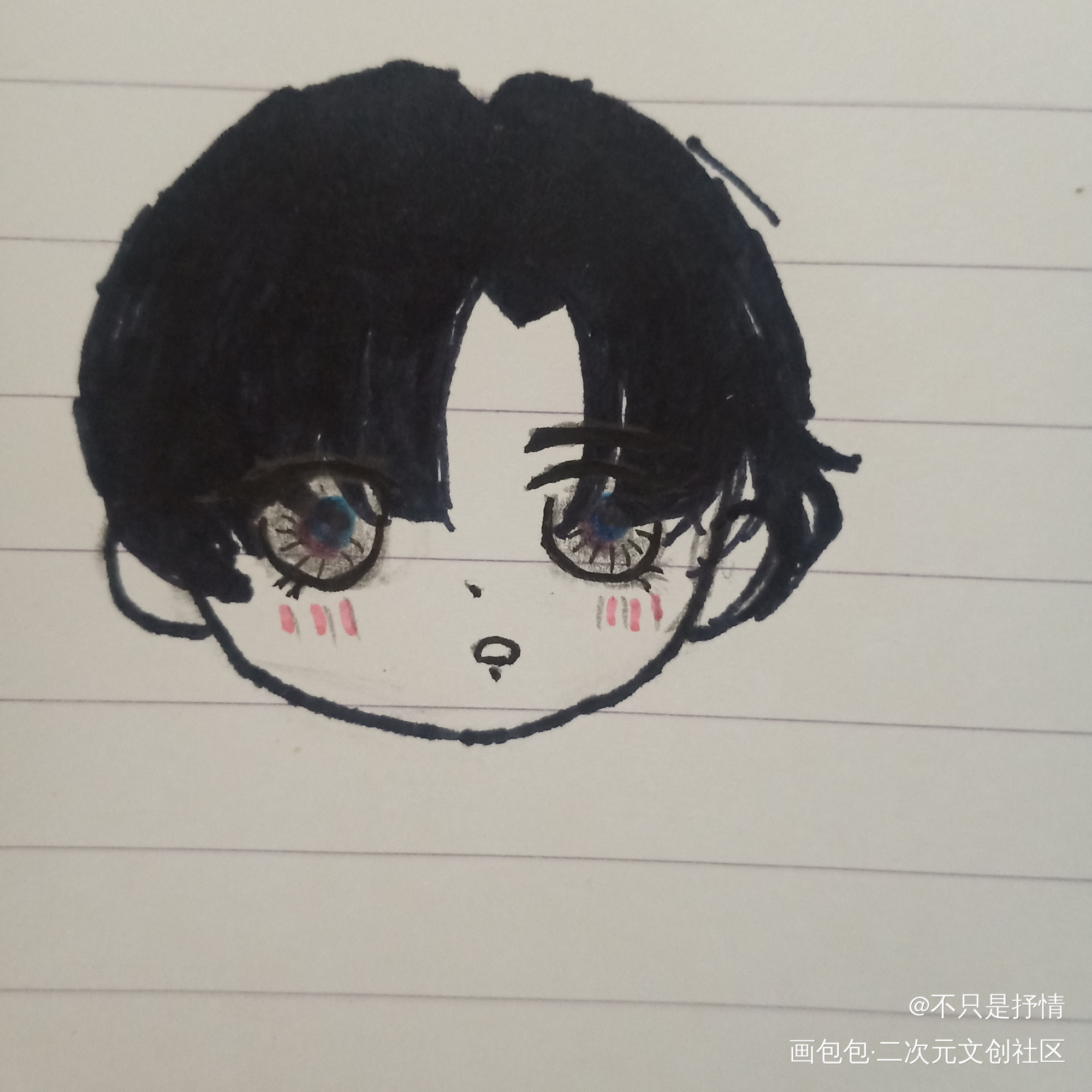 委屈咕咕了_何故手绘绘画作品