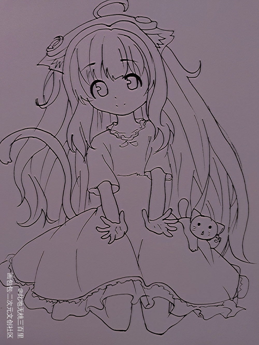 小女孩_手绘绘画作品