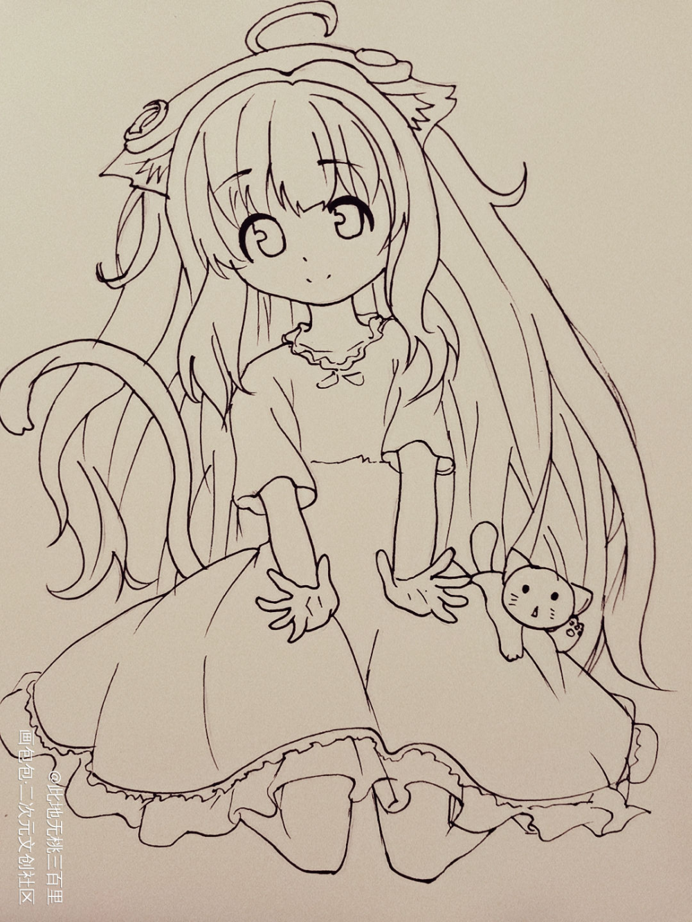小女孩_手绘绘画作品