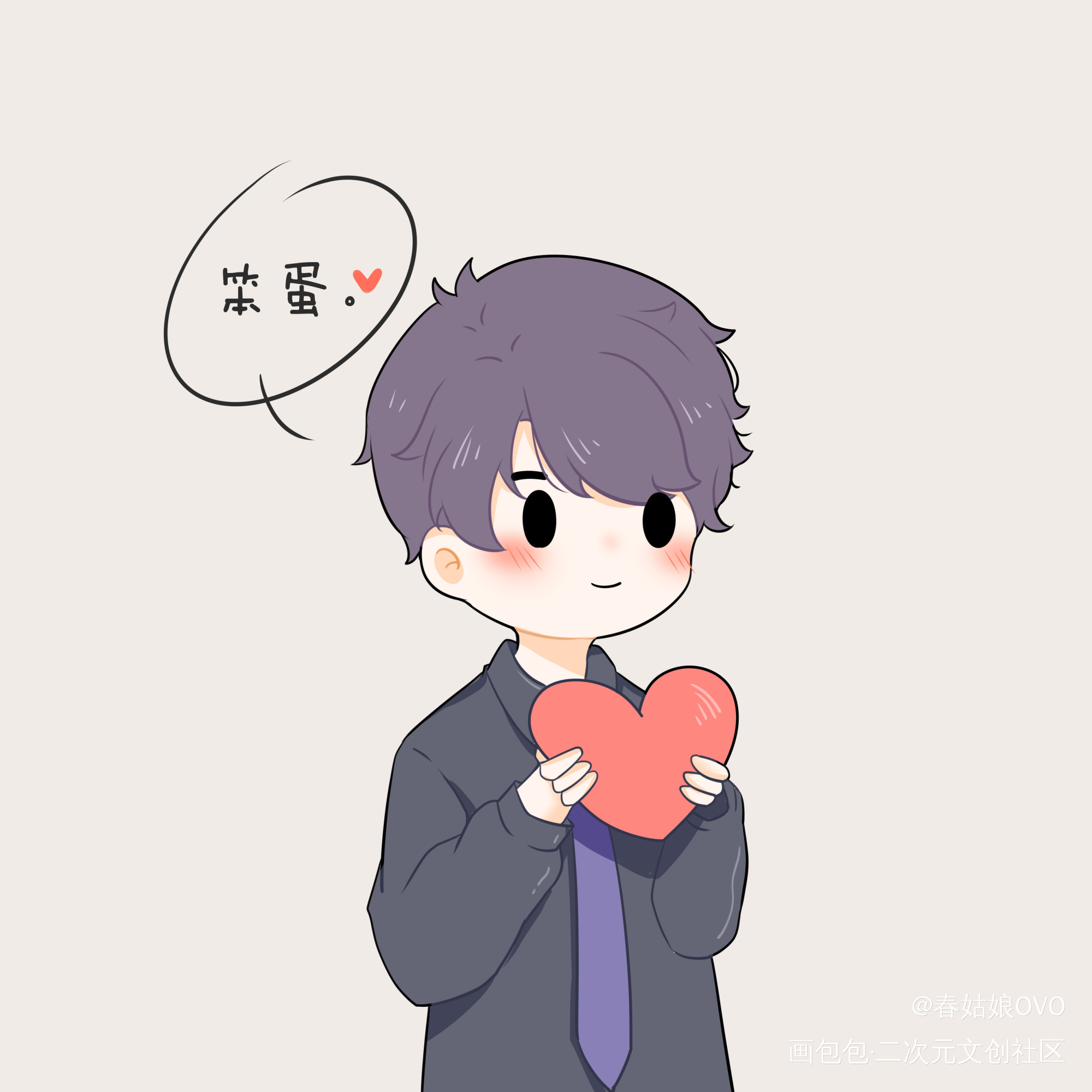 14号12点 祝大家都抱得小李_恋与制作人李泽言Q版绘画作品