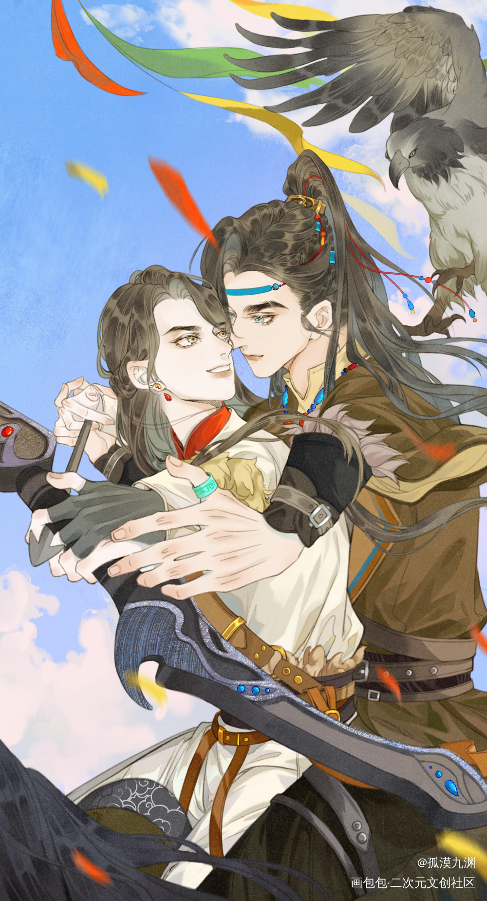 七夕快乐_将进酒策舟古风绘画作品