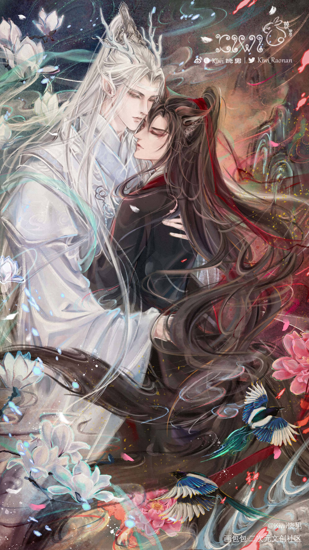 《龙叽狐羡》_魔道祖师忘羡蓝忘机魏无羡绘画作品