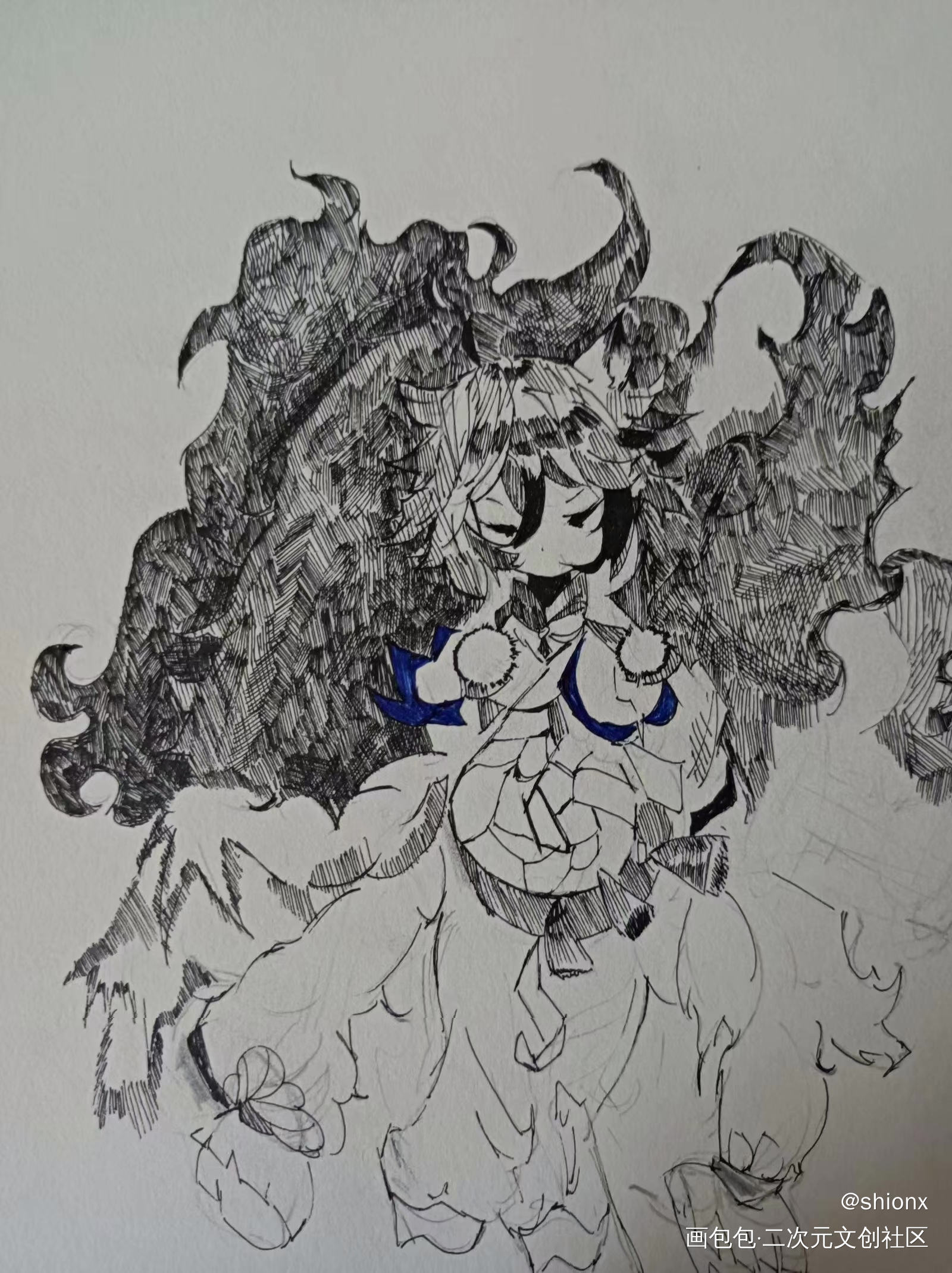 笼目鸟 小狐狸_阴阳师面灵气源九郎狐绘画作品