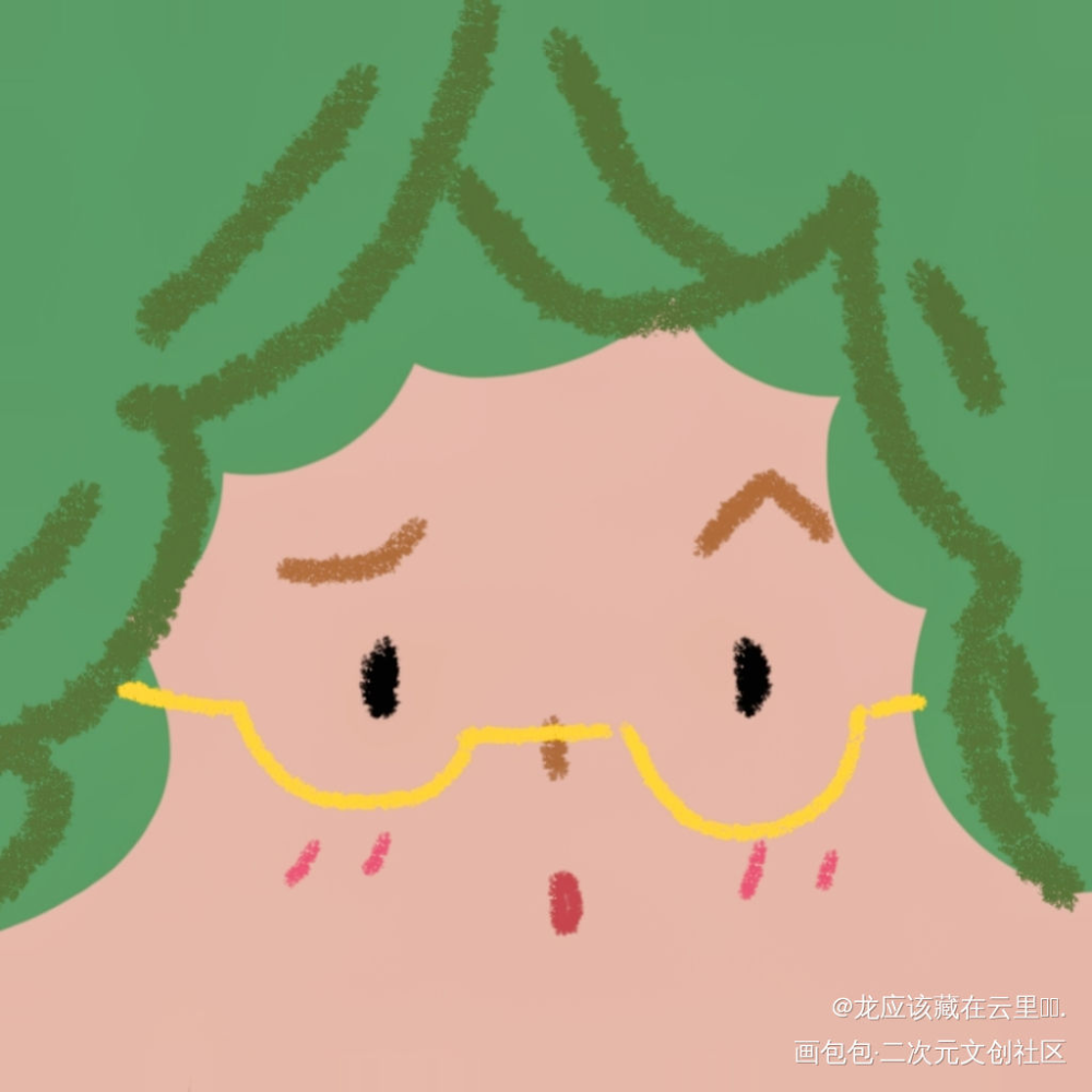 随便摸了两个小头像_Q版指绘绘画作品