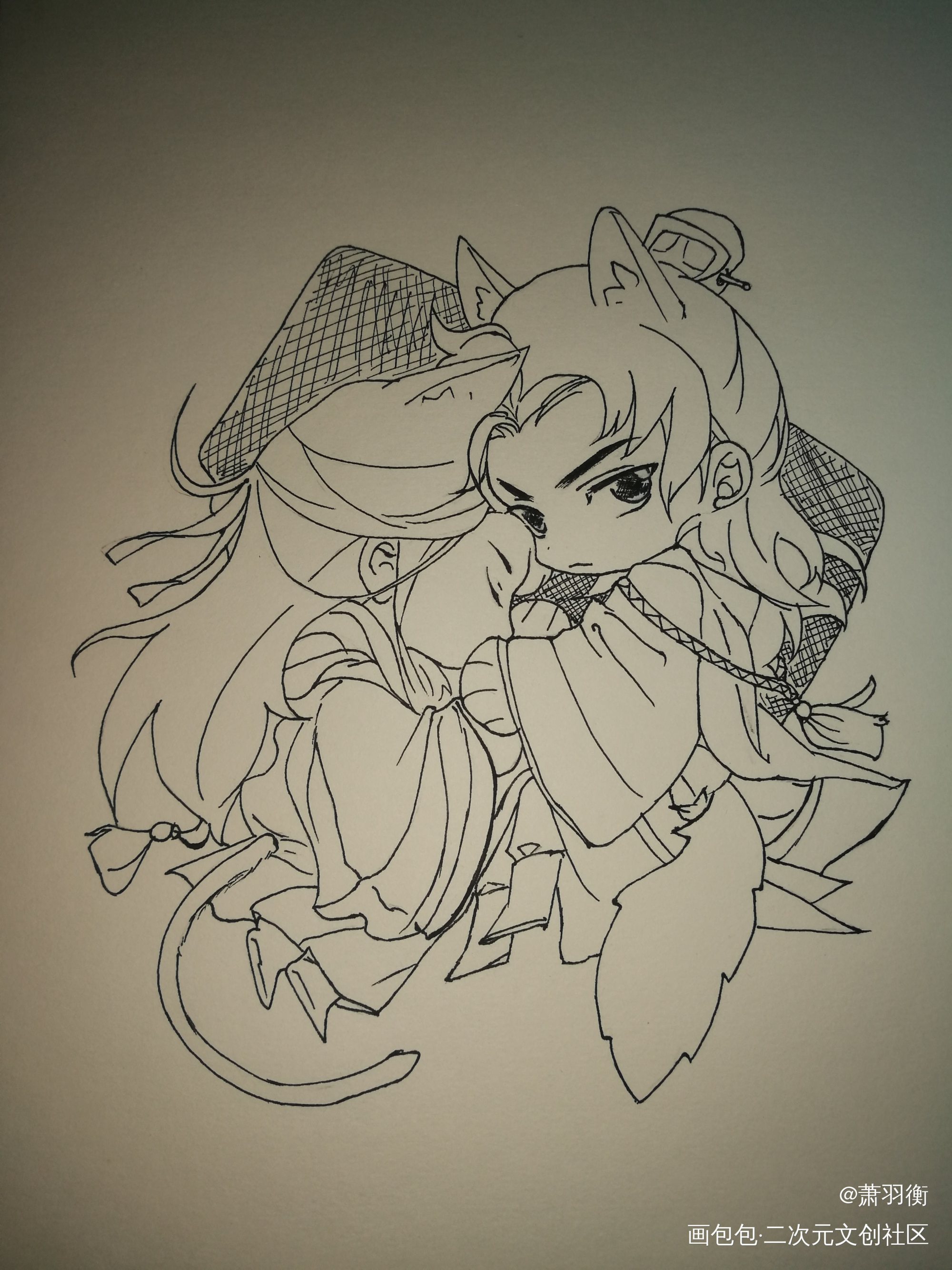 临摹日天太太的燃晚_二哈和他的白猫师尊燃晚Q版临摹绘画作品