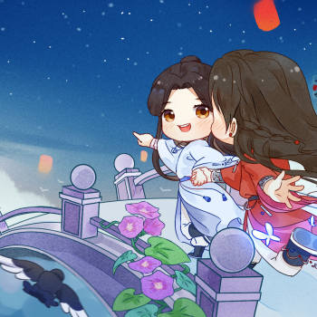 天官赐福花怜古风q版绘画作品