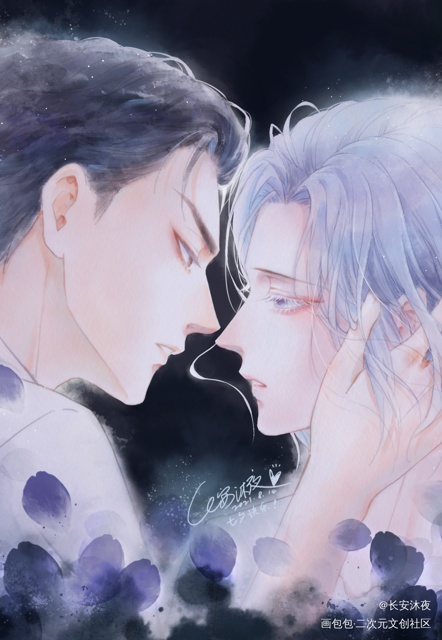 画个舟渡情头~七夕快乐！_默读舟渡板绘绘画作品
