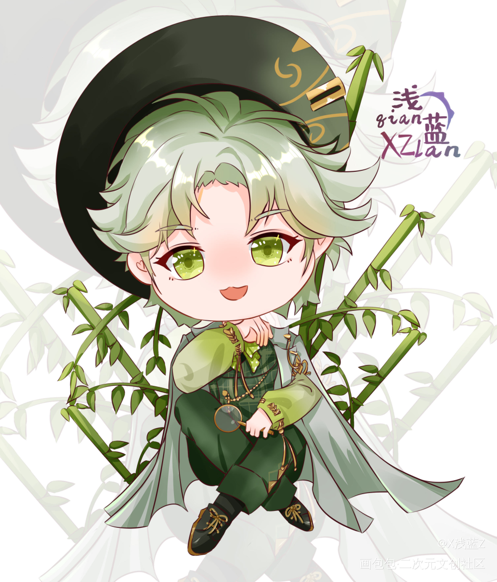 茂林修竹小帅哥_食物语腌笃鲜Q版绘画作品