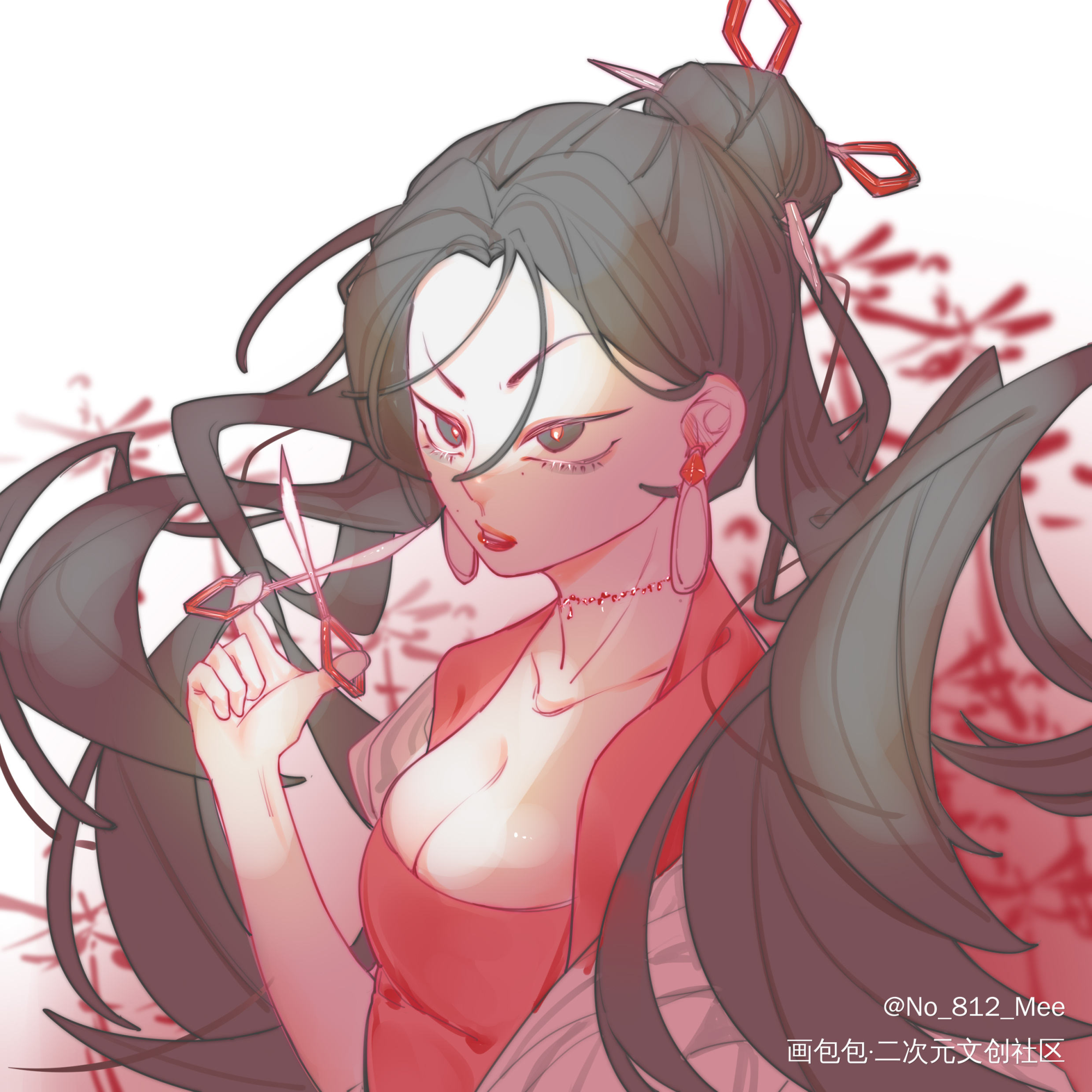摸鱼_凹凸世界凯莉平涂摸鱼板绘绘画作品
