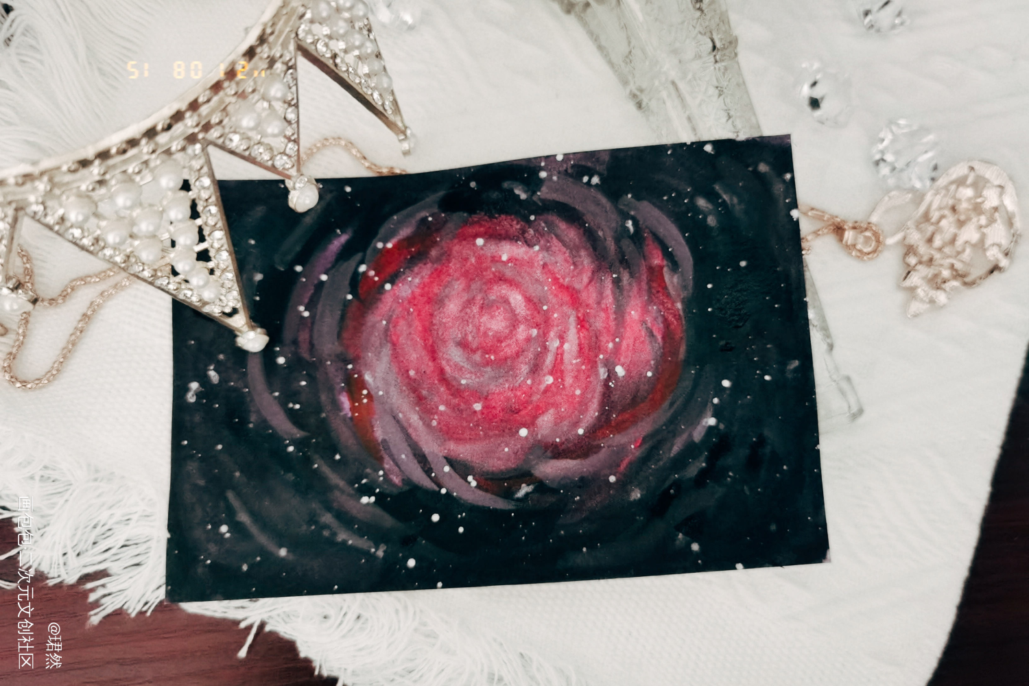 玫瑰星云_我只喜欢你的人设自习绘画作品