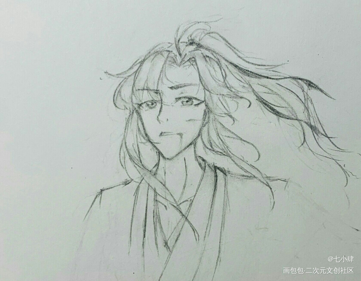 战损忘羡_魔道祖师忘羡蓝忘机魏无羡手绘绘画作品
