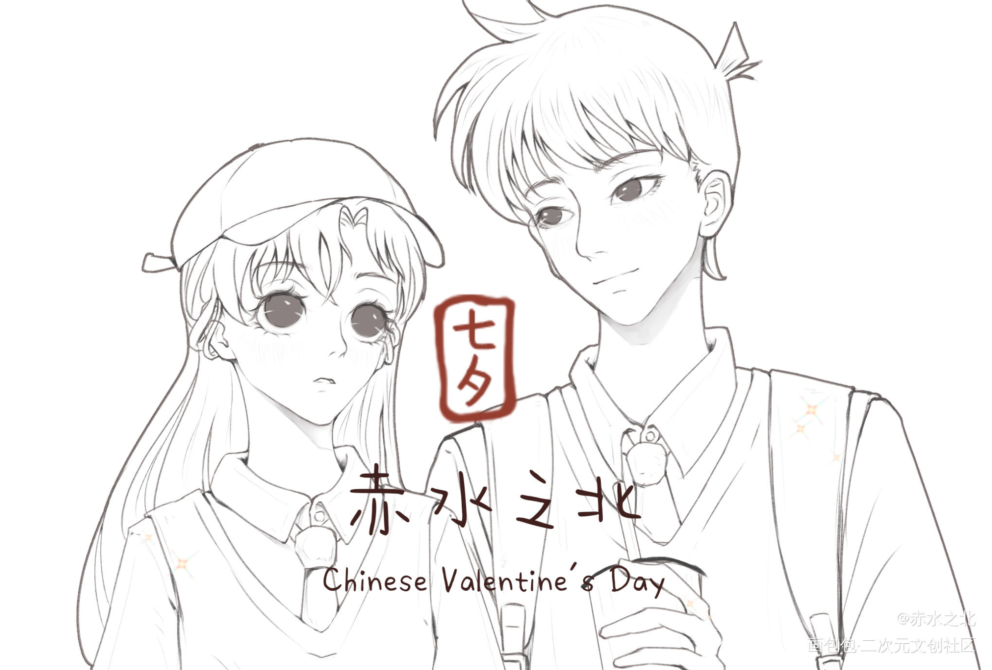 客稿新兰情头_名侦探柯南日系新兰同人绘画作品