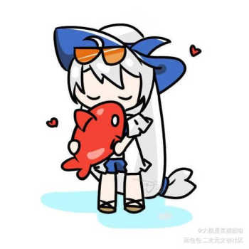 摸鱼_明日方舟斯卡蒂q版绘画作品