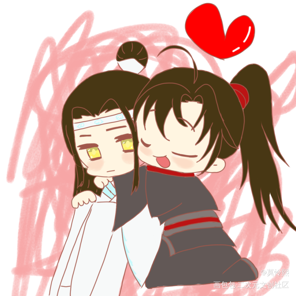 为忘羡哐哐撞大墙_魔道祖师绘画作品