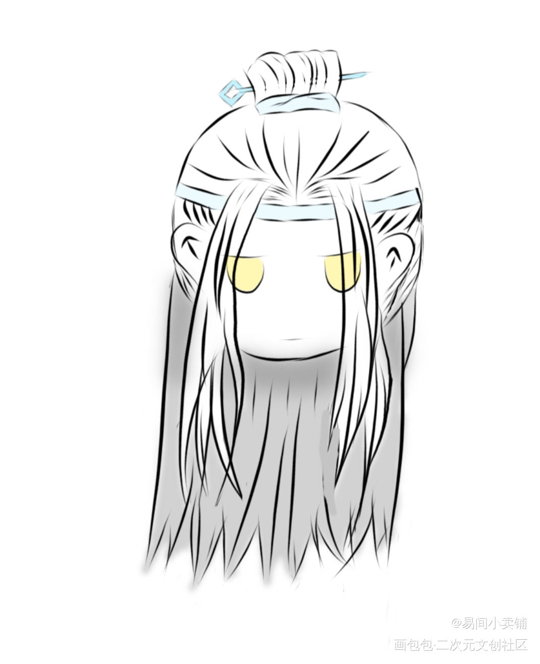 忘机比羡羡难画T^T_魔道祖师Q版绘画作品