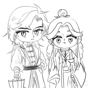 花怜_天官赐福花怜临摹绘画作品