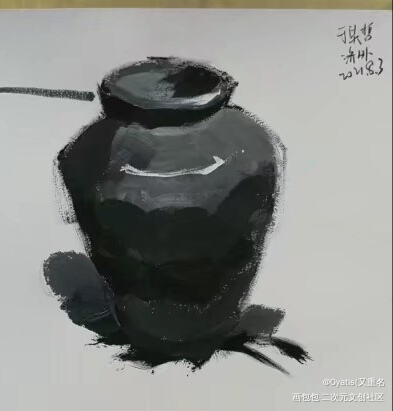 罐罐2_手绘黑白绘画练习临摹绘画绘画作品