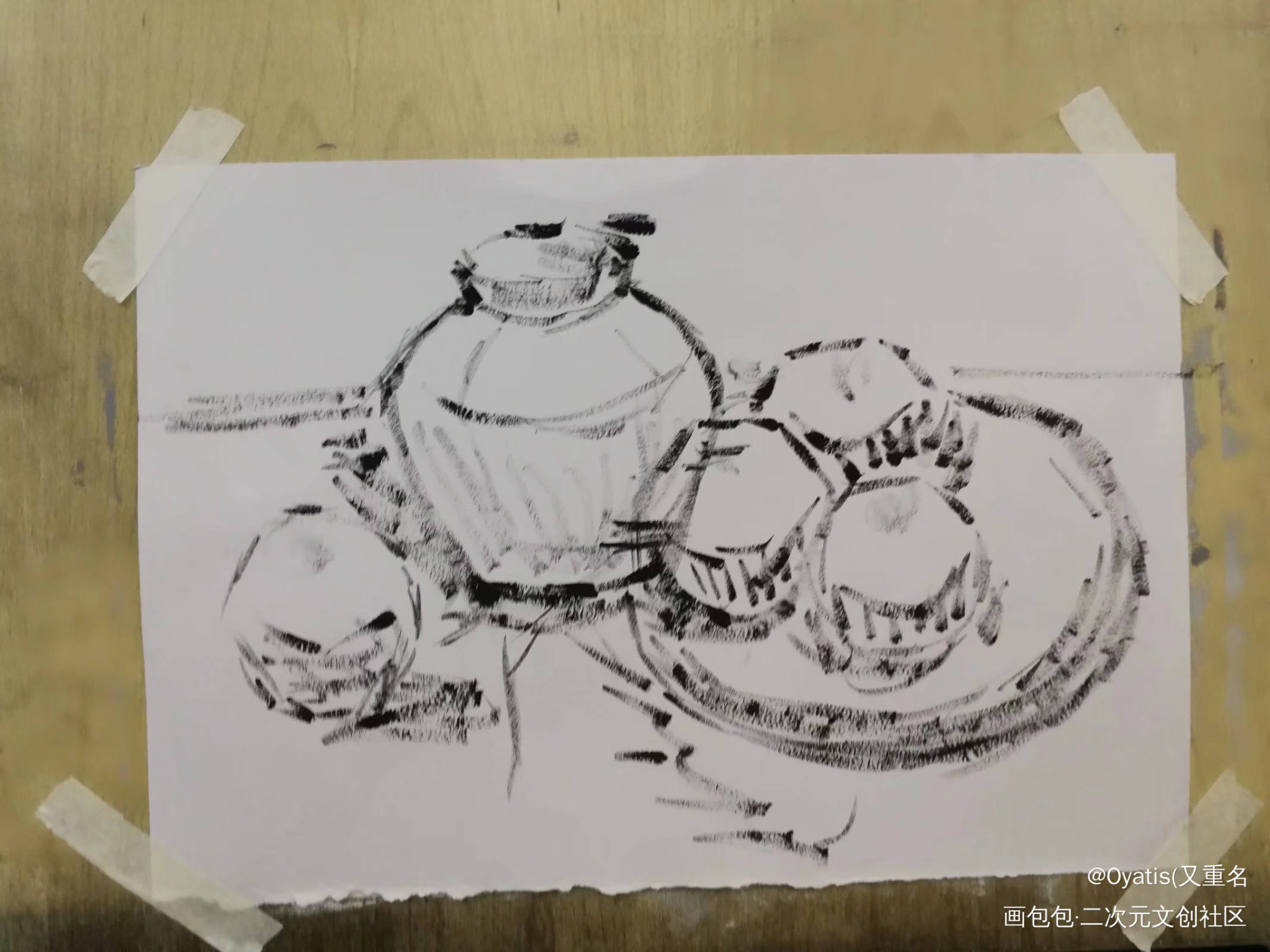 低配达芬奇1_手绘黑白水彩绘画练习临摹绘画绘画作品