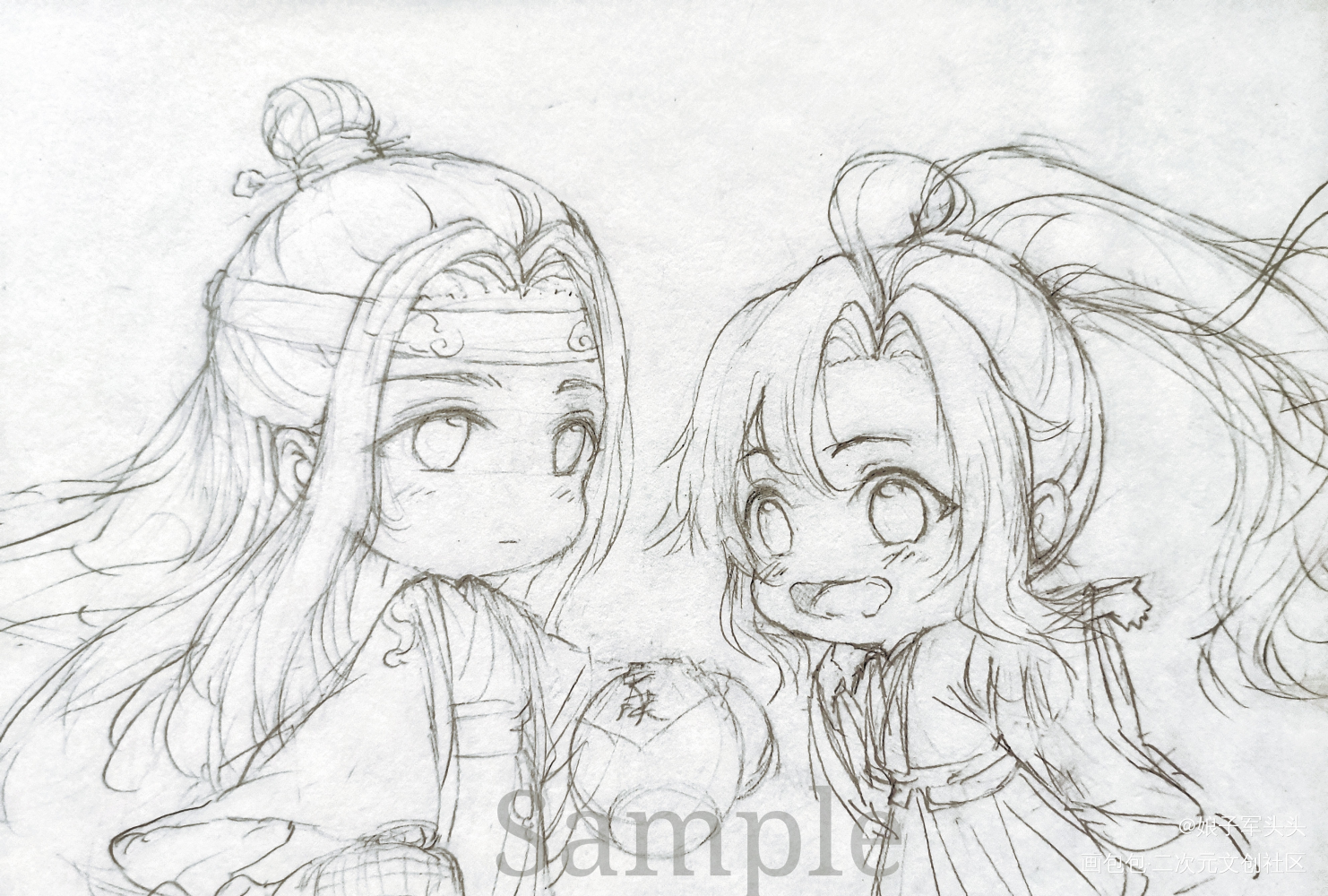 _魔道祖师忘羡手绘Q版绘画作品