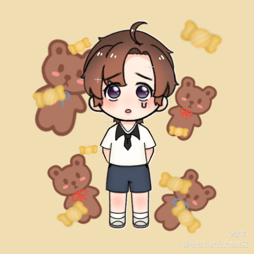 乖乖小羡qwq_魔道祖师忘羡蓝忘机魏无羡Q版墨香铜臭绘画绘画作品