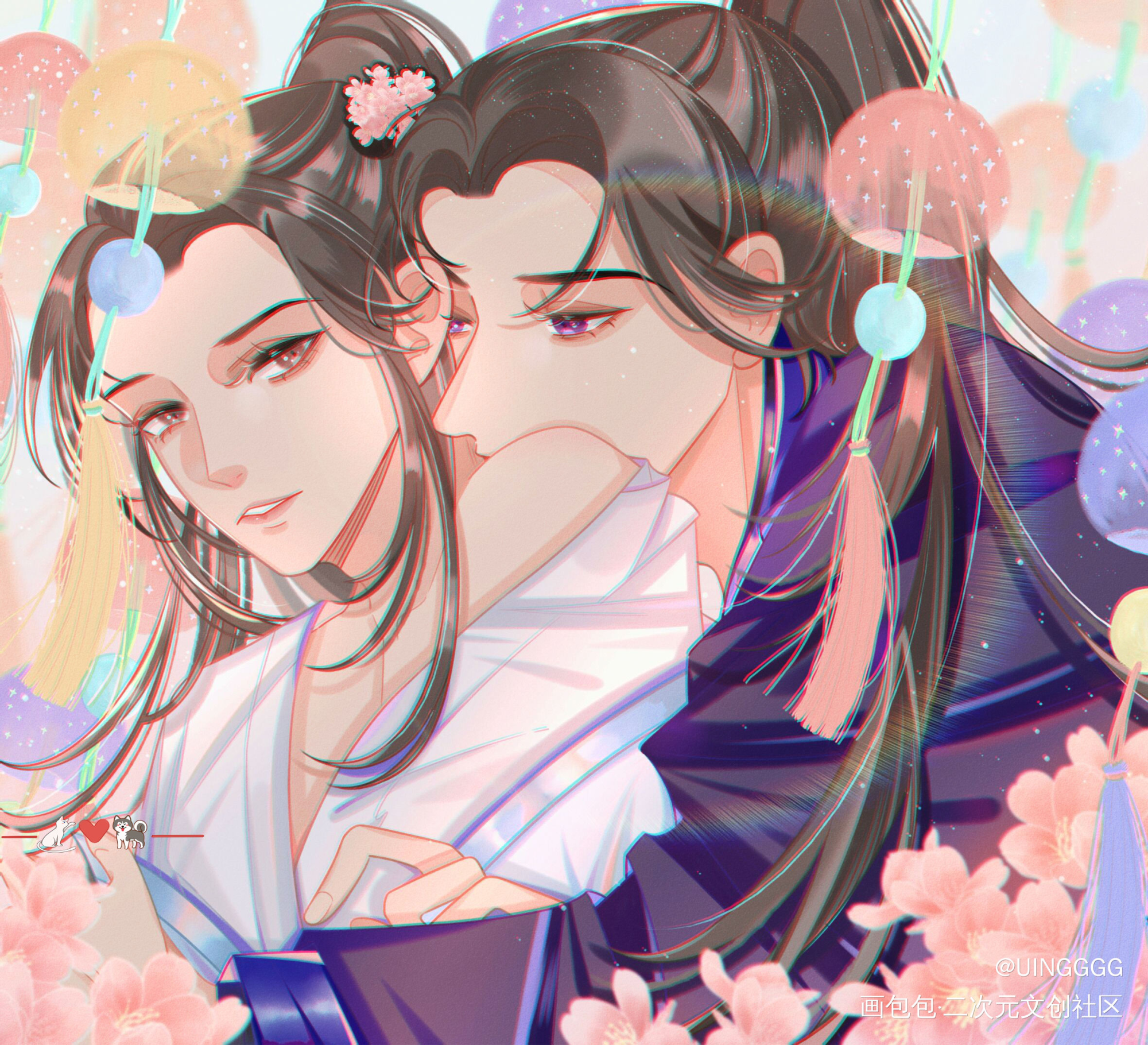 一步一响 一步一想_二哈和他的白猫师尊燃晚绘画作品