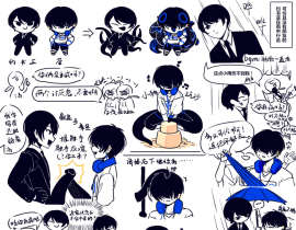 和蛋哥家oc小狗章鱼酱联动_绘画作品