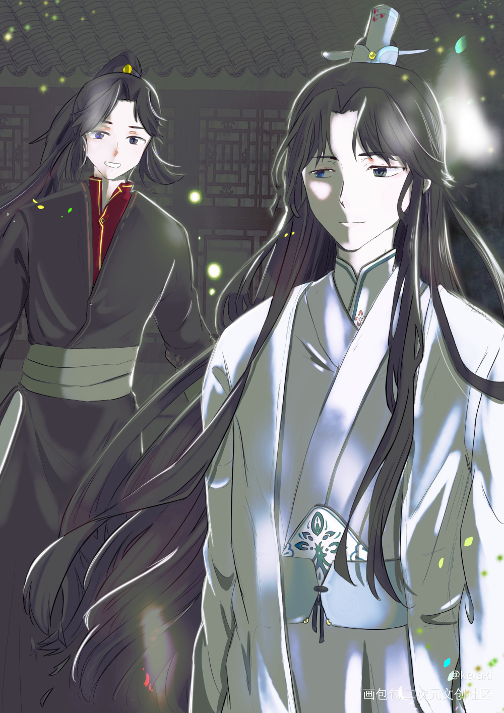 夜行_二哈和他的白猫师尊燃晚绘画绘画作品